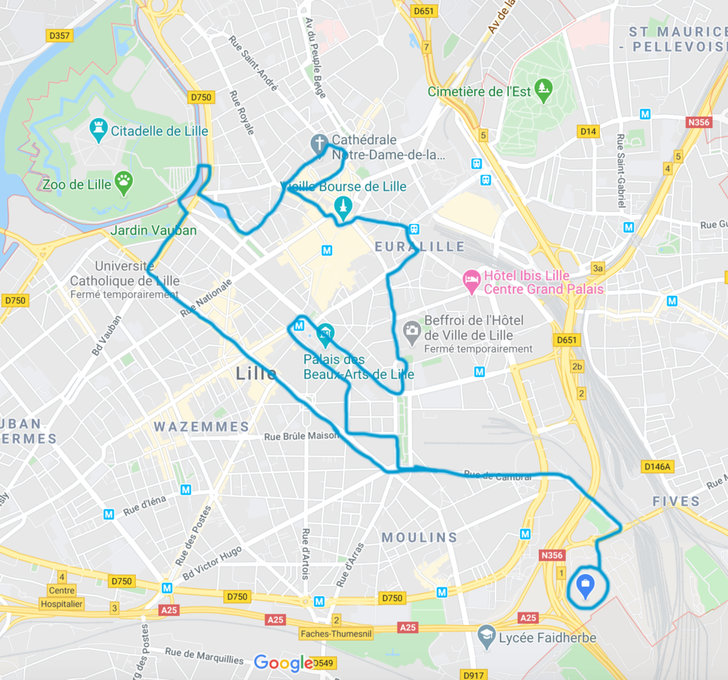 le centre ville comme balades à vélo à faire autour du B'twin village à Lille